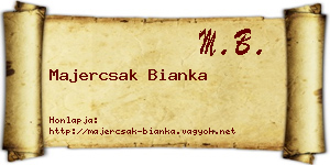Majercsak Bianka névjegykártya